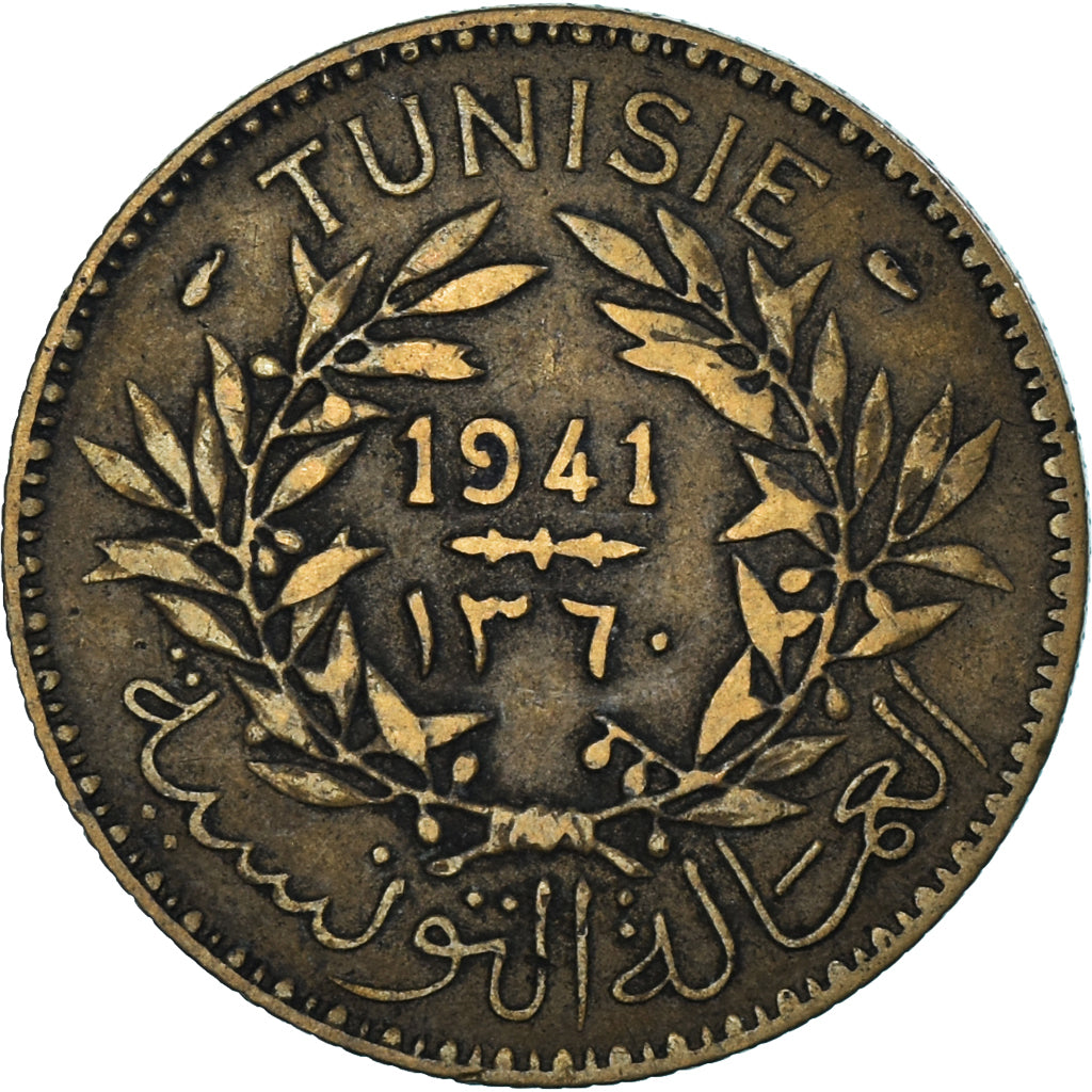 Coin, Tunisia, 2 Francs, 1941