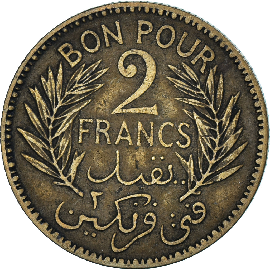 Coin, Tunisia, 2 Francs, 1941