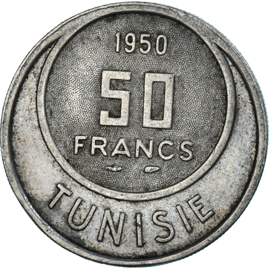 Moneta, Tunisia, 50 Francs, 1950