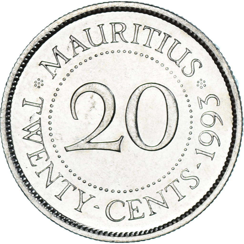 Munten, Mauritius, 20 Cents, 1993