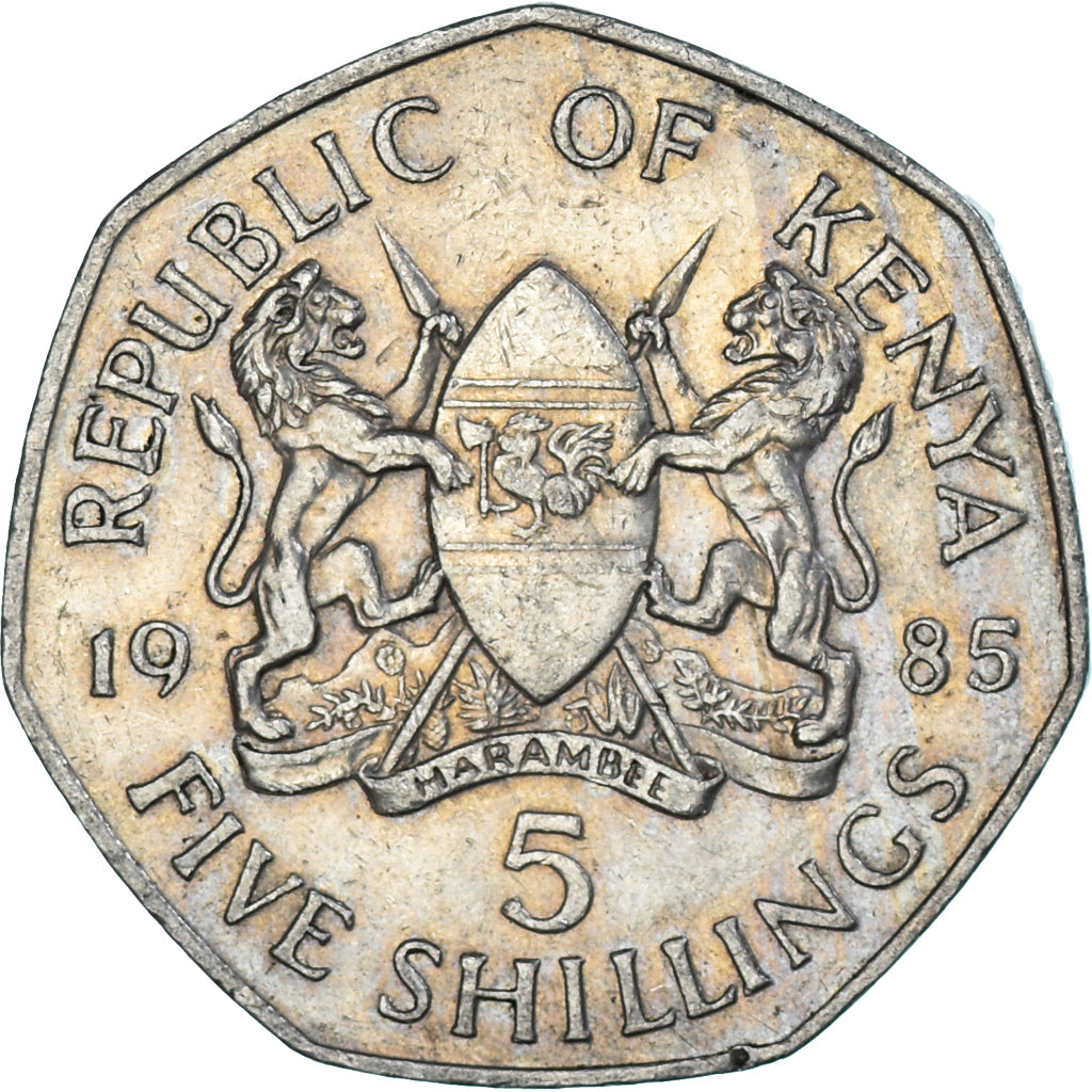 Coin, Kenya, 5 Shillings, 1985