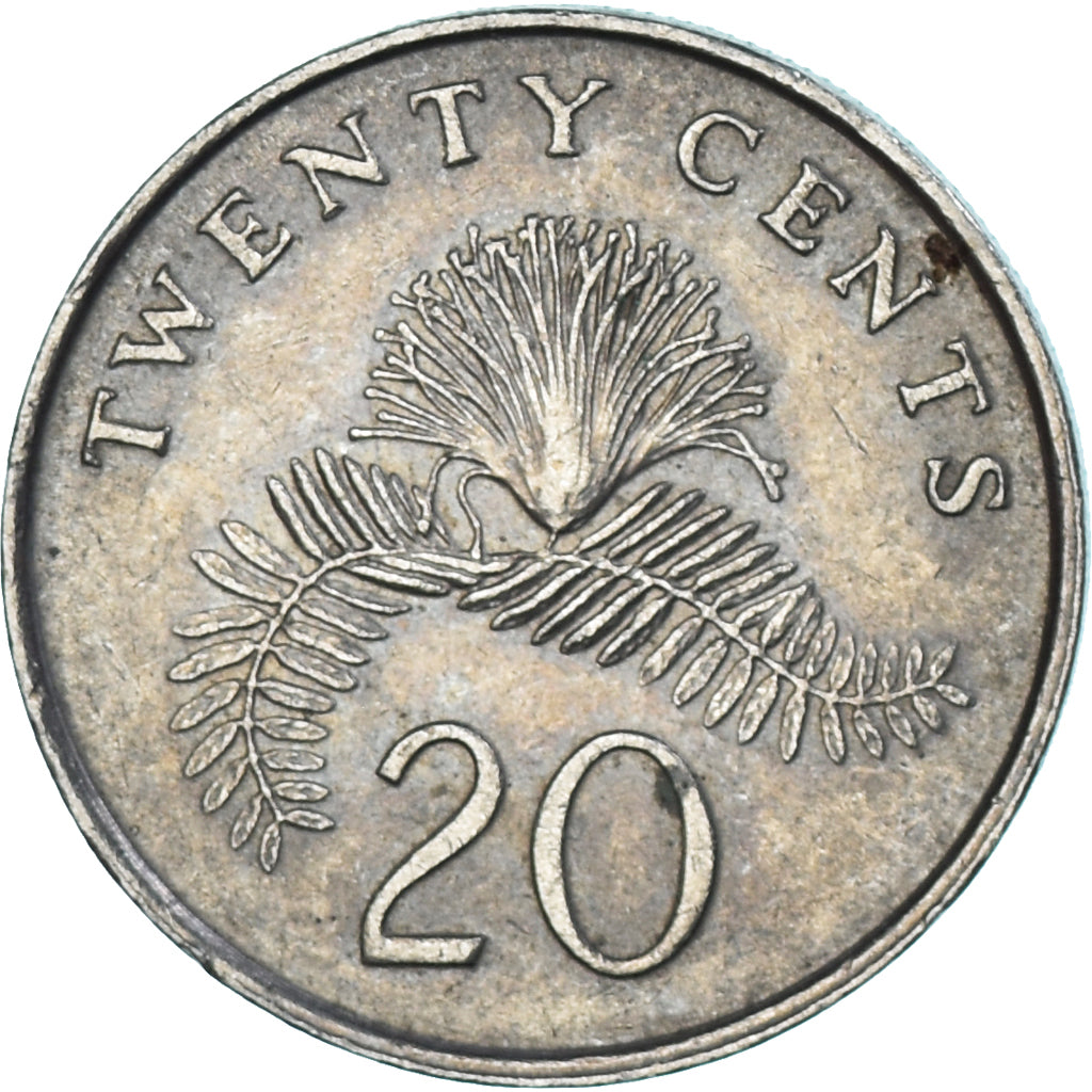 Moneda, Singapur, 20 Cents, 1990