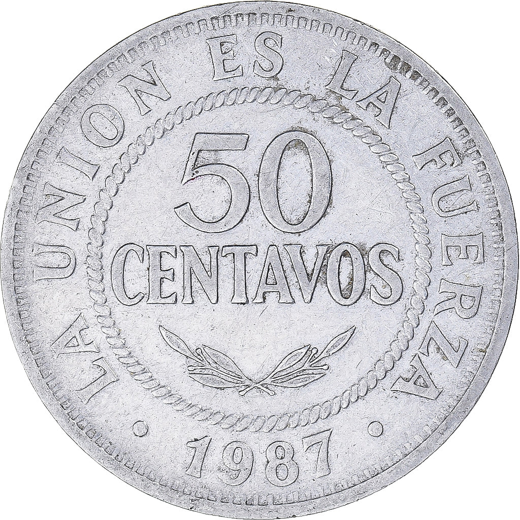 Coin, Bolivia, 50 Centavos, 1987