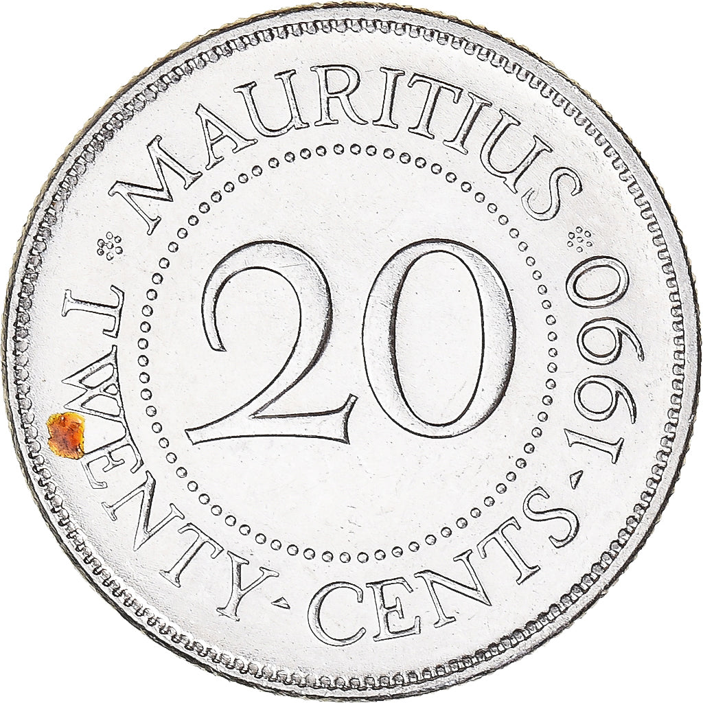 Münze, Mauritius, 20 Cents, 1990