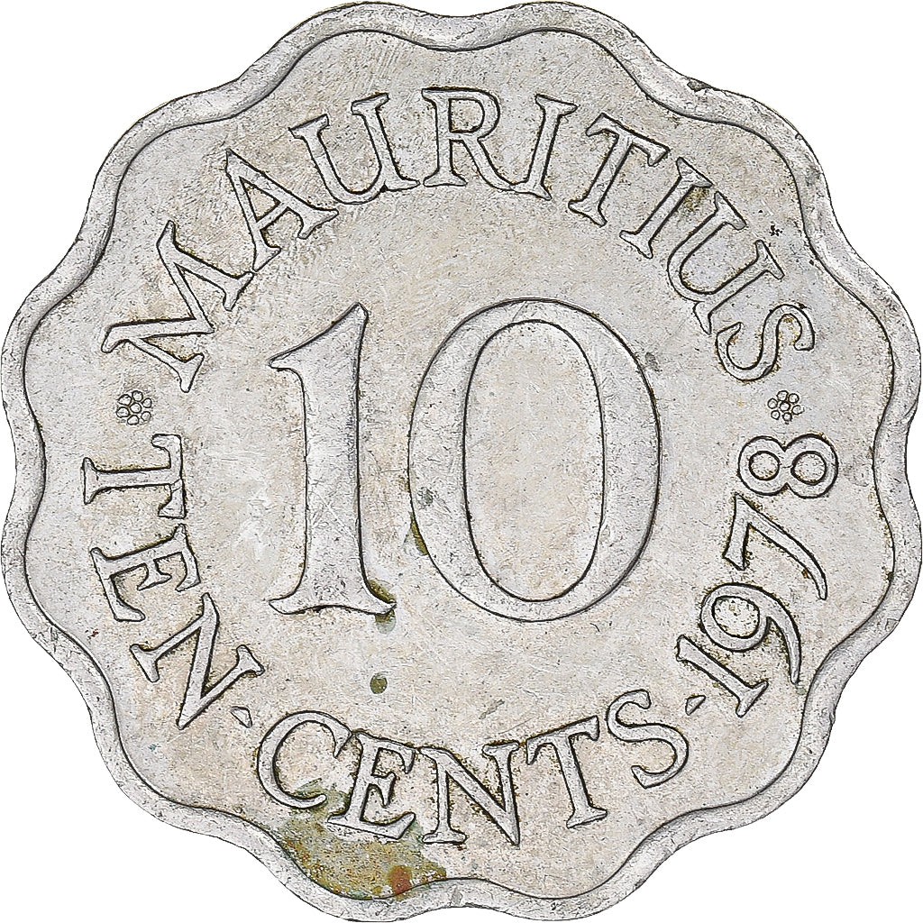 Moeda, Maurícia, 10 Cents, 1978