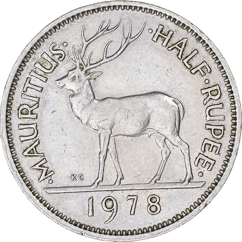 Münze, Mauritius, 1/2 Rupee, 1978