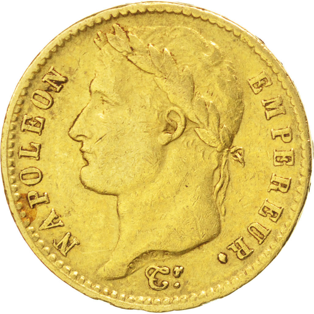 FRANCE, Napoléon I, 20 Francs, 1812, Paris, KM #695.1, EF(40-45), Gold, Gadoury 