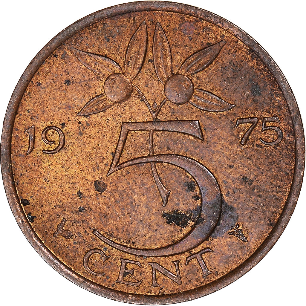 Moeda, Países Baixos, 5 Cents, 1975