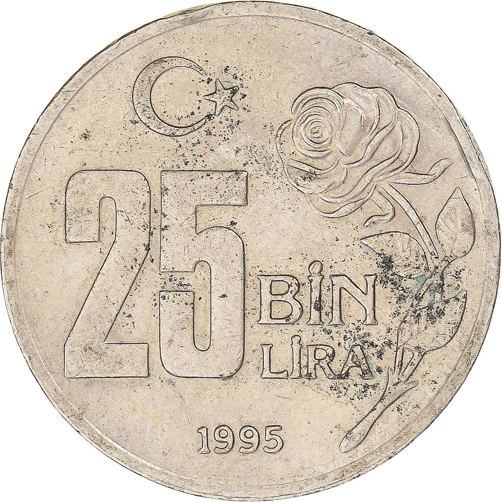 Munten, Turkije, 25000 Lira, 25 Bin Lira, 1995