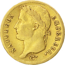 FRANCE, Napoléon I, 20 Francs, 1813, Paris, KM #695.1, VF(20-25), Gold, Gadoury 
