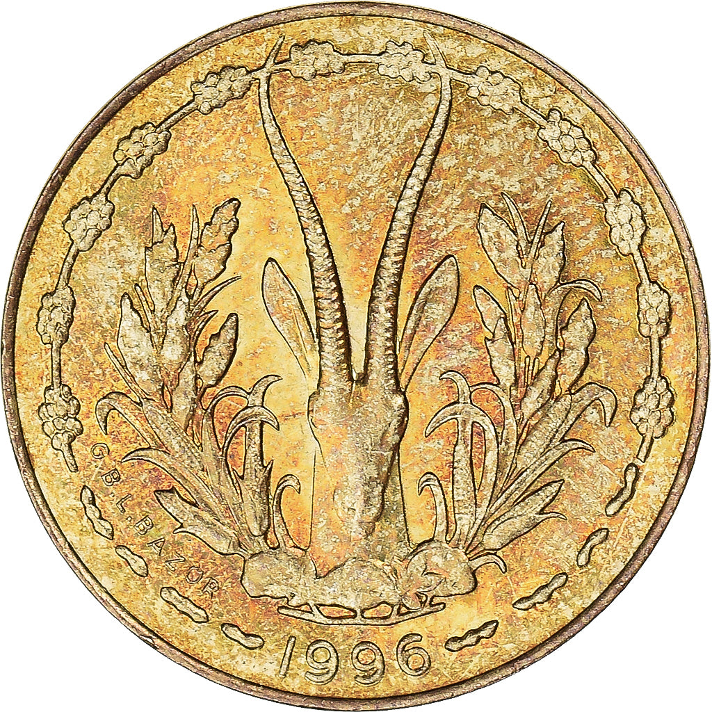 Coin, West African States, 5 Francs, 1996