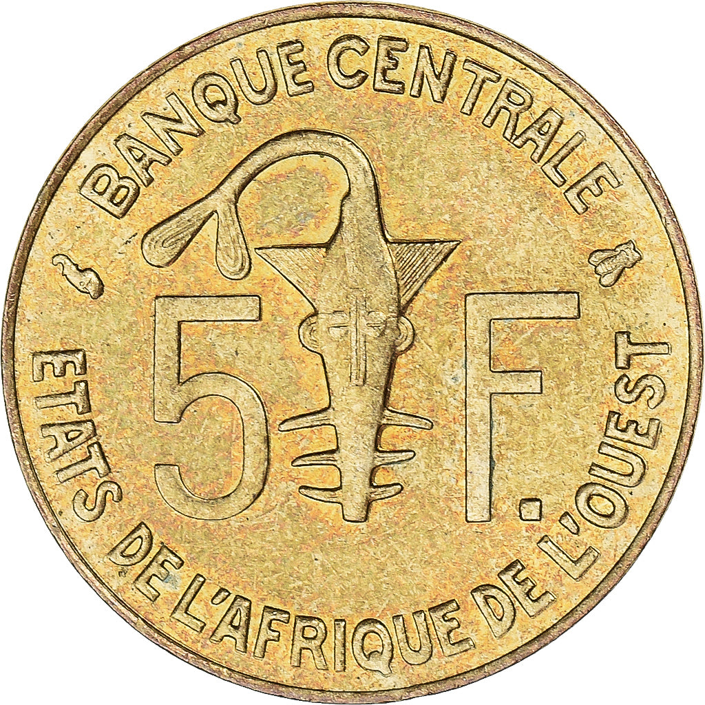 Coin, West African States, 5 Francs, 1996