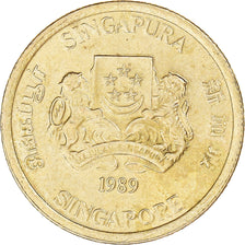 Coin, Singapore, 5 Cents, 1989