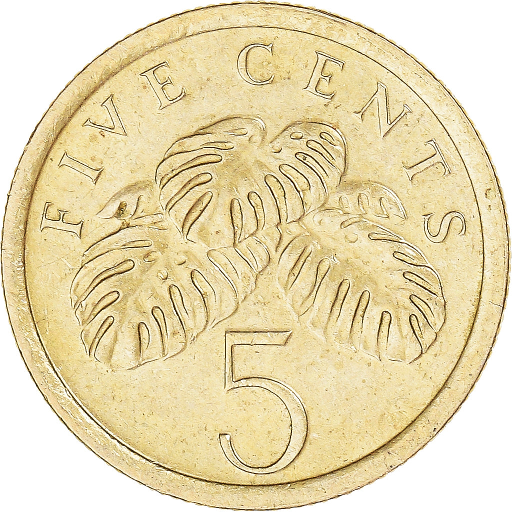 Coin, Singapore, 5 Cents, 1989