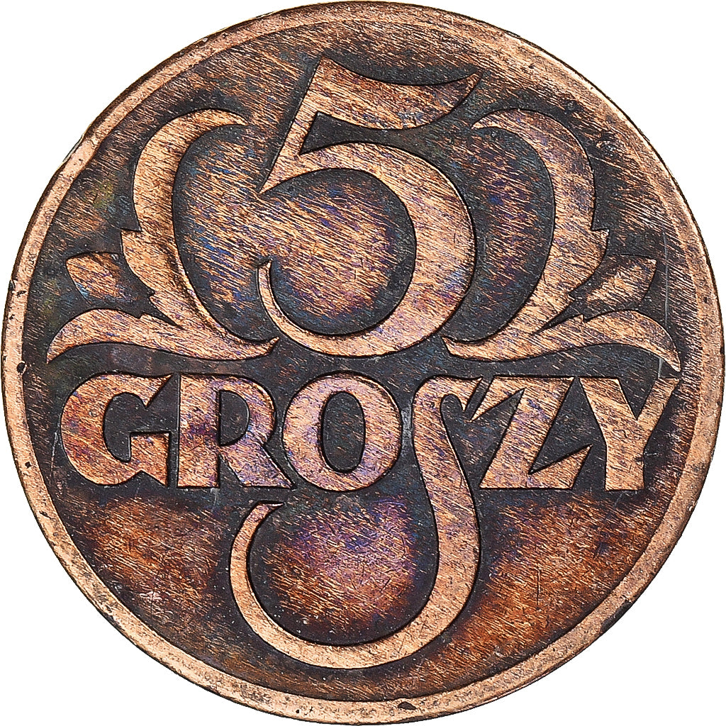Moneta, Polonia, 5 Groszy, 1939