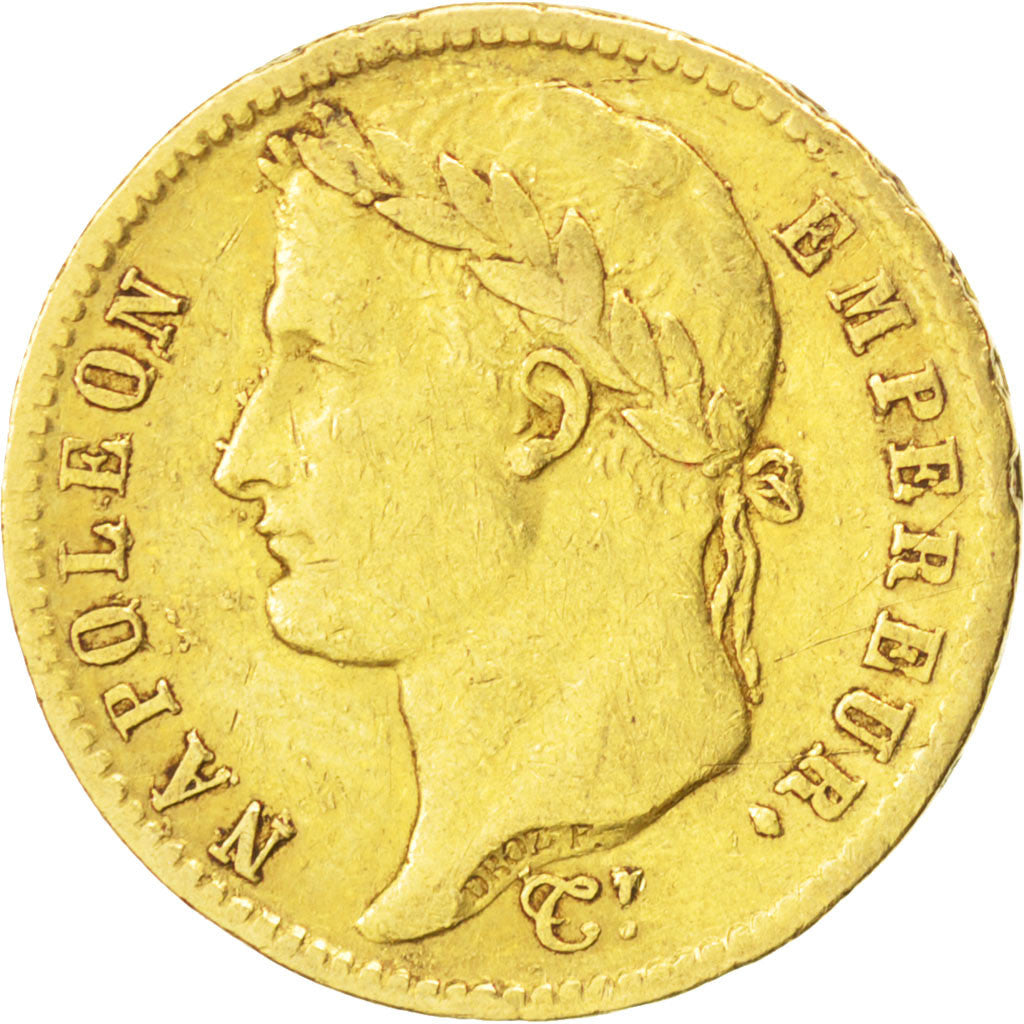 FRANCE, Napoléon I, 20 Francs, 1813, Paris, KM #695.1, EF(40-45), Gold, Gadoury 