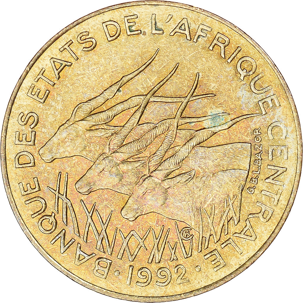 Coin, Central African States, 10 Francs, 1992