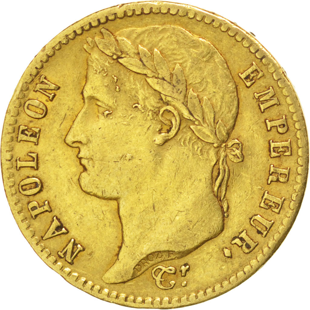 FRANCE, Napoléon I, 20 Francs, 1813, Paris, KM #695.1, EF(40-45), Gold, Gadoury 
