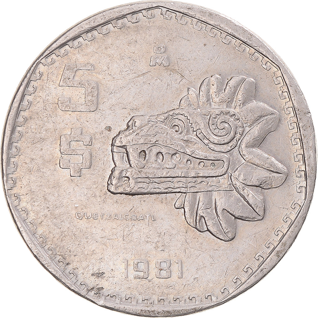 Moneda, México, 5 Pesos, 1981