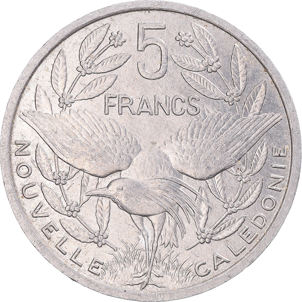 Moneta, Nuova Caledonia, 5 Francs, 1986