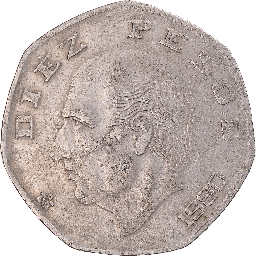 Moneda, México, 10 Pesos, 1980