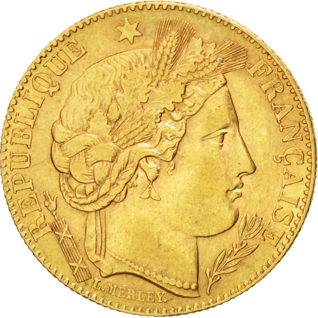 Coin, France, Cérès, 10 Francs, 1896, Paris, EF(40-45), Gold, KM:830