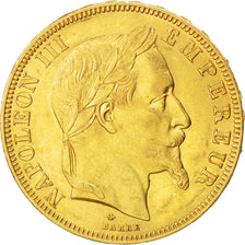 FRANCE, Napoléon III, 50 Francs, 1866, Paris, KM #804.1, AU(50-53), Gold, Gadour