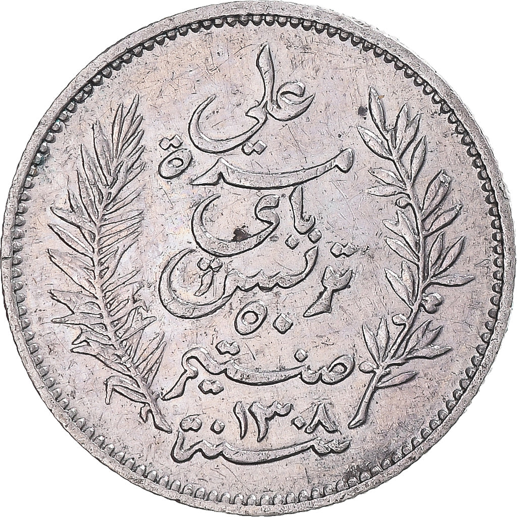 Coin, Tunisia, 50 Centimes, 1891