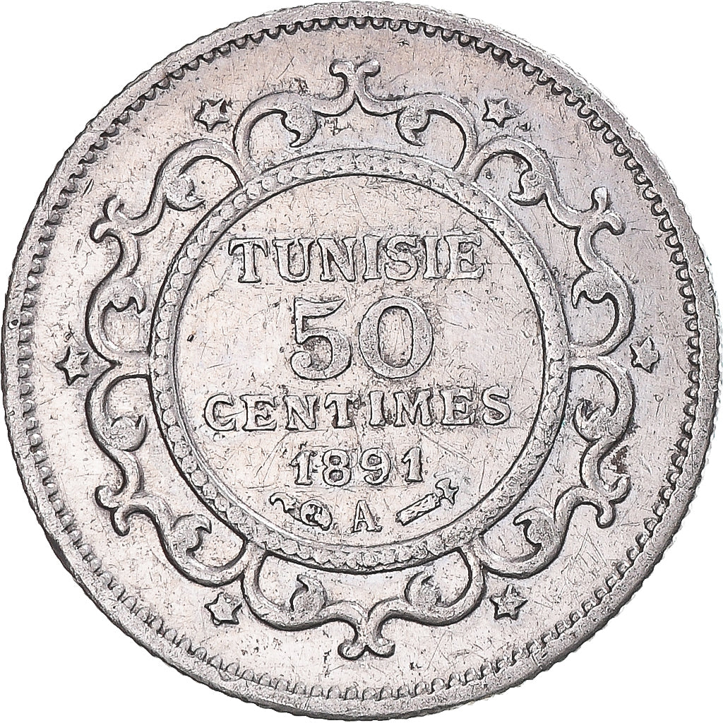 Coin, Tunisia, 50 Centimes, 1891