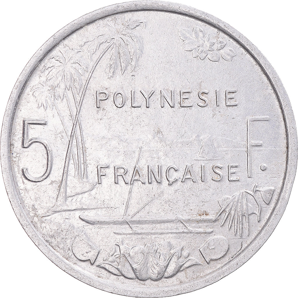 Moneta, Polinezja Francuska, 5 Francs, 1965