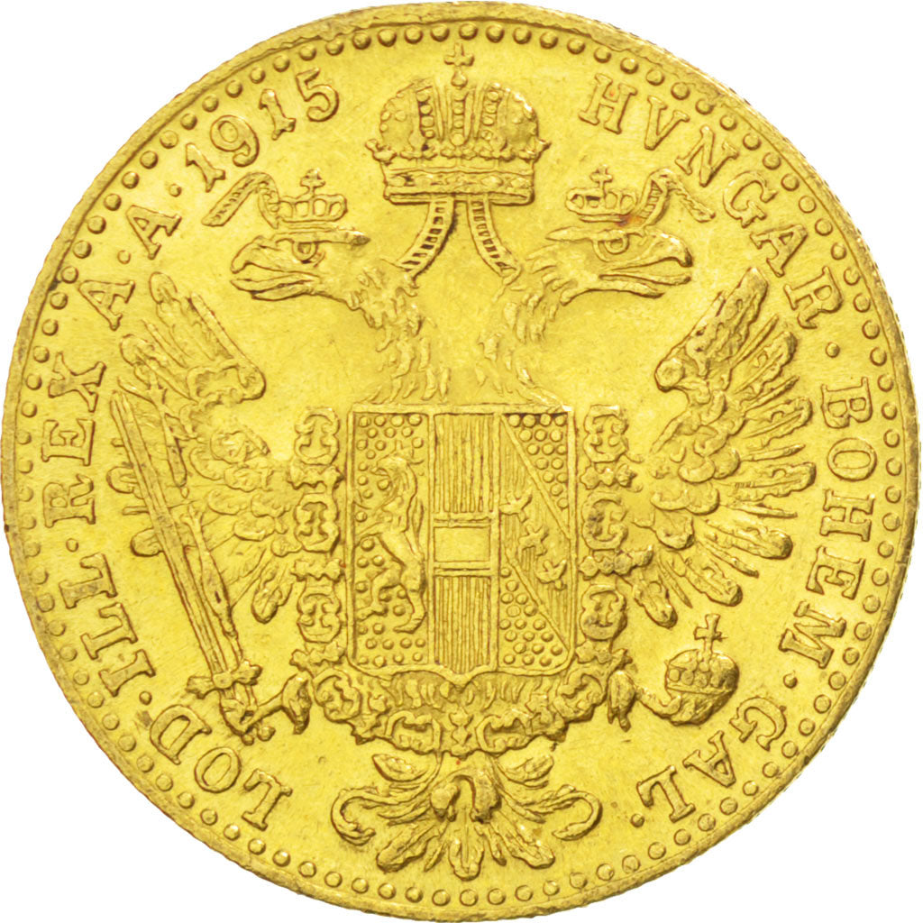 AUSTRIA, Ducat, 1915, KM #2267, AU(55-58), Gold, 3.47