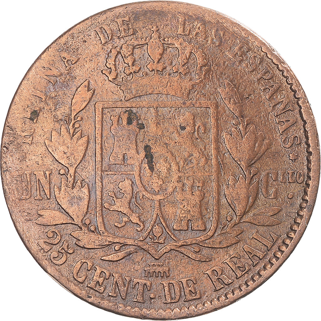 Moeda, Espanha, 25 Centimos, 1858