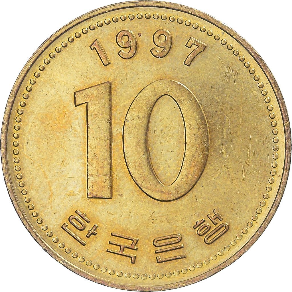 Münze, Korea, 10 Won, 1997