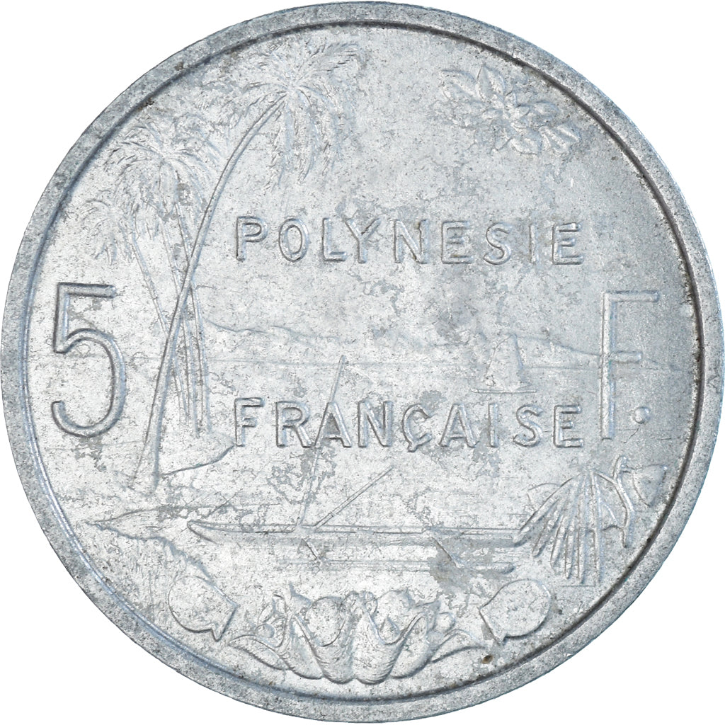 Moneta, Polinesia francese, 5 Francs, 1975