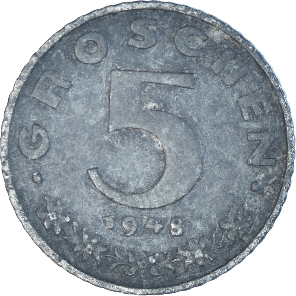 Monnaie, Autriche, 5 Groschen, 1948