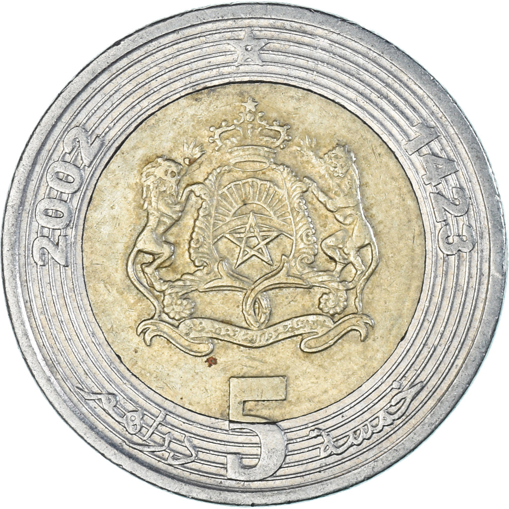 Coin, Morocco, 5 Dirhams, 2002