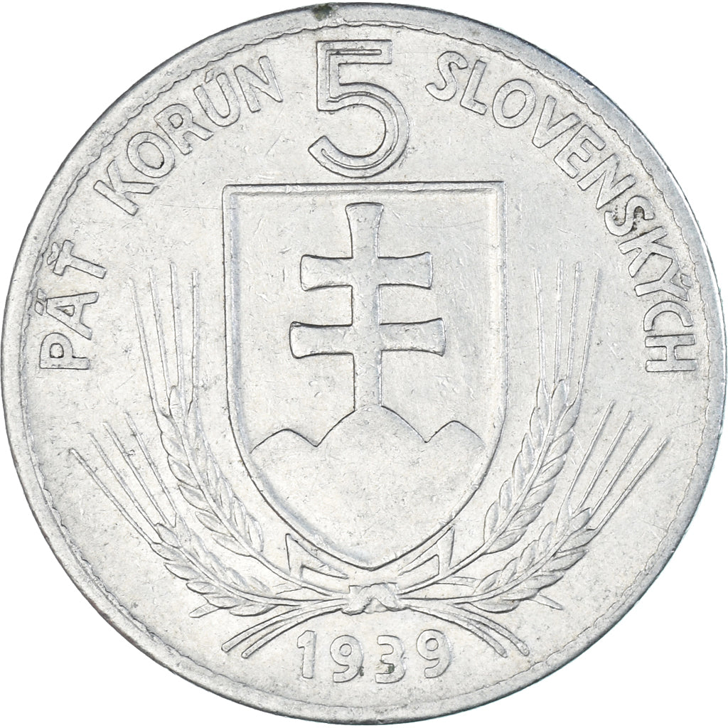 Monnaie, Slovaquie, 5 Korun, 1939