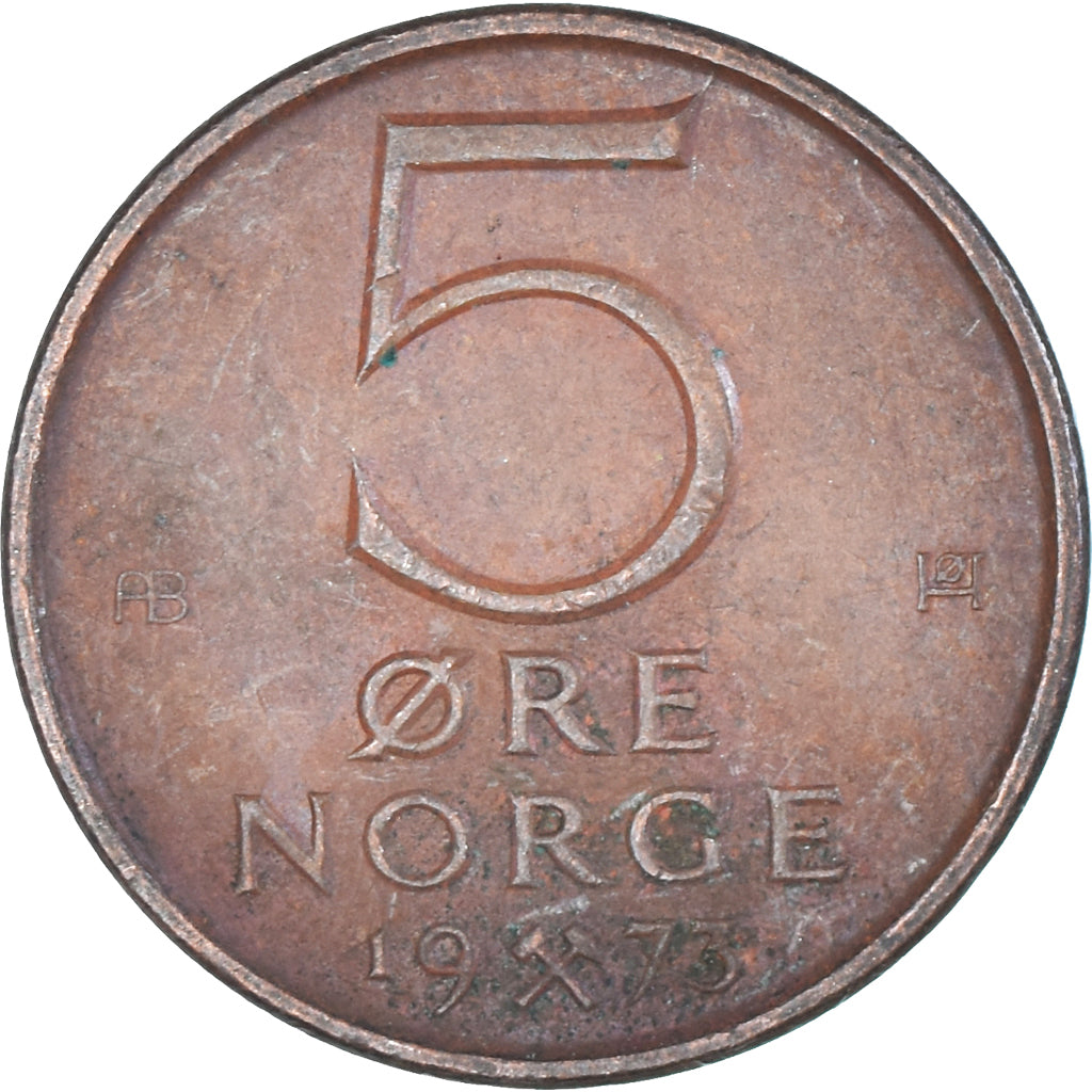Moneta, Norwegia, 5 Öre, 1973
