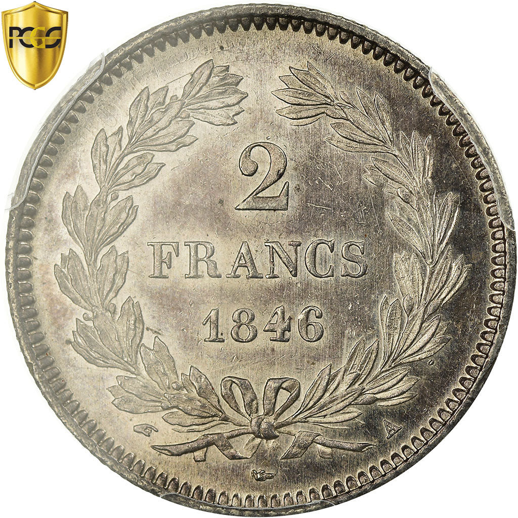 Coin, France, Louis-Philippe, 2 Francs, 1846, Paris, PCGS, MS62, MS(60-62)