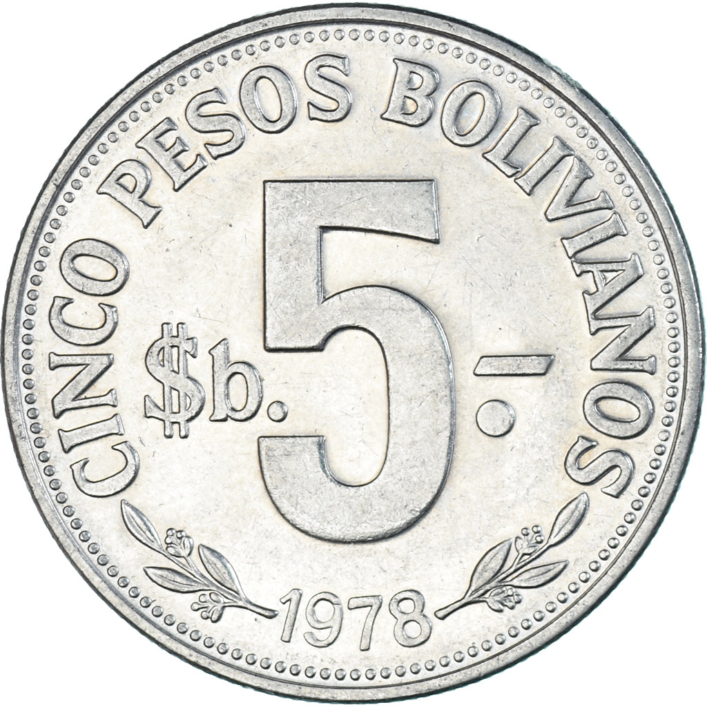 Coin, Bolivia, 5 Pesos Bolivianos, 1978