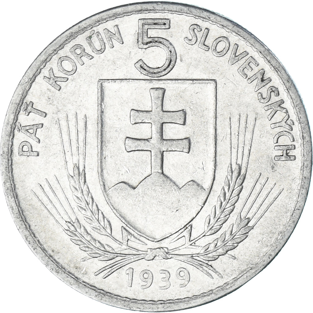 Monnaie, Slovaquie, 5 Korun, 1939