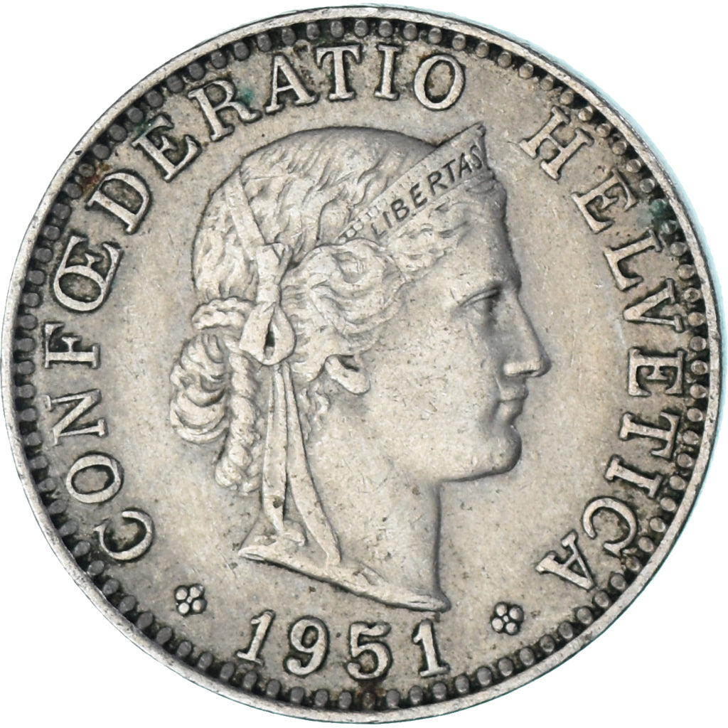 Coin, Switzerland, 20 Rappen, 1951