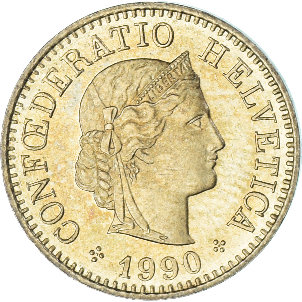 Munten, Zwitserland, 5 Rappen, 1990