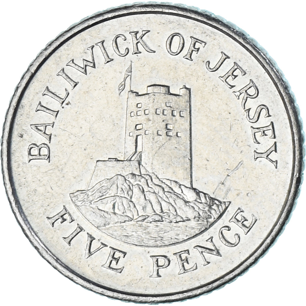 Moeda, Jersey, 5 Pence, 1990