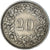 Coin, Switzerland, 20 Rappen, 1953