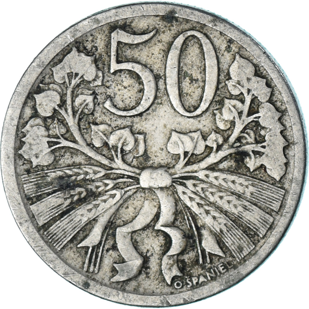Moneda, Checoslovaquia, 50 Haleru, 1922