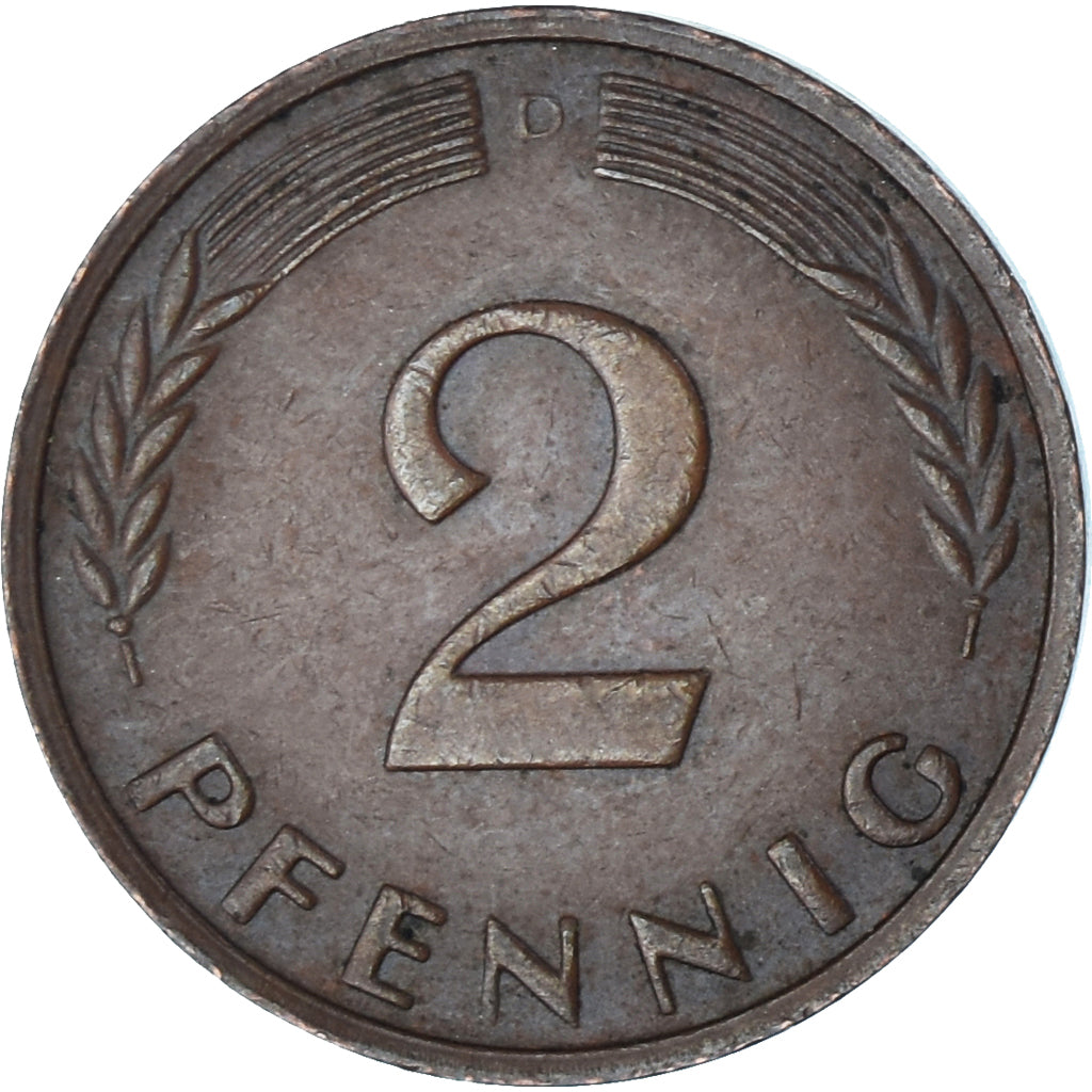 Moeda, Alemanha, 2 Pfennig, 1964