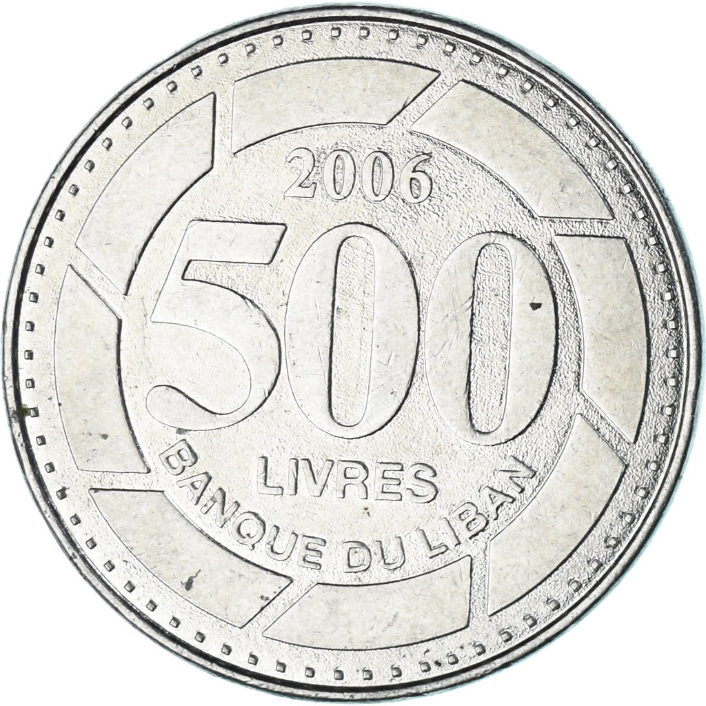Coin, Lebanon, 500 Livres, 2006