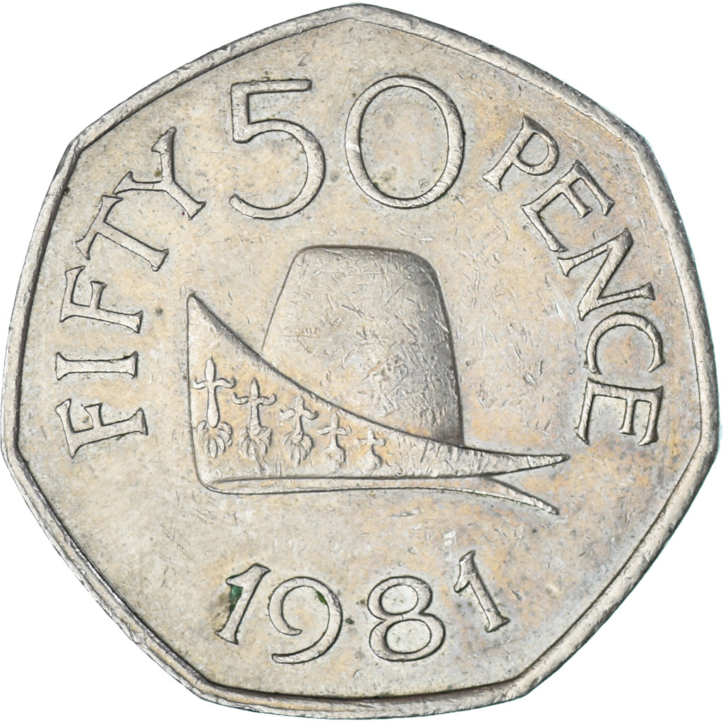 Moeda, Guernesey, 50 Pence, 1981