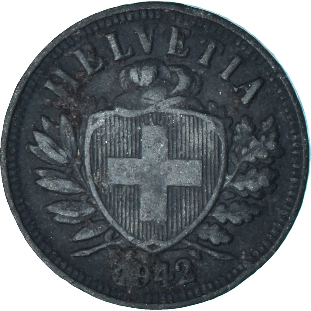 Coin, Switzerland, 2 Rappen, 1942